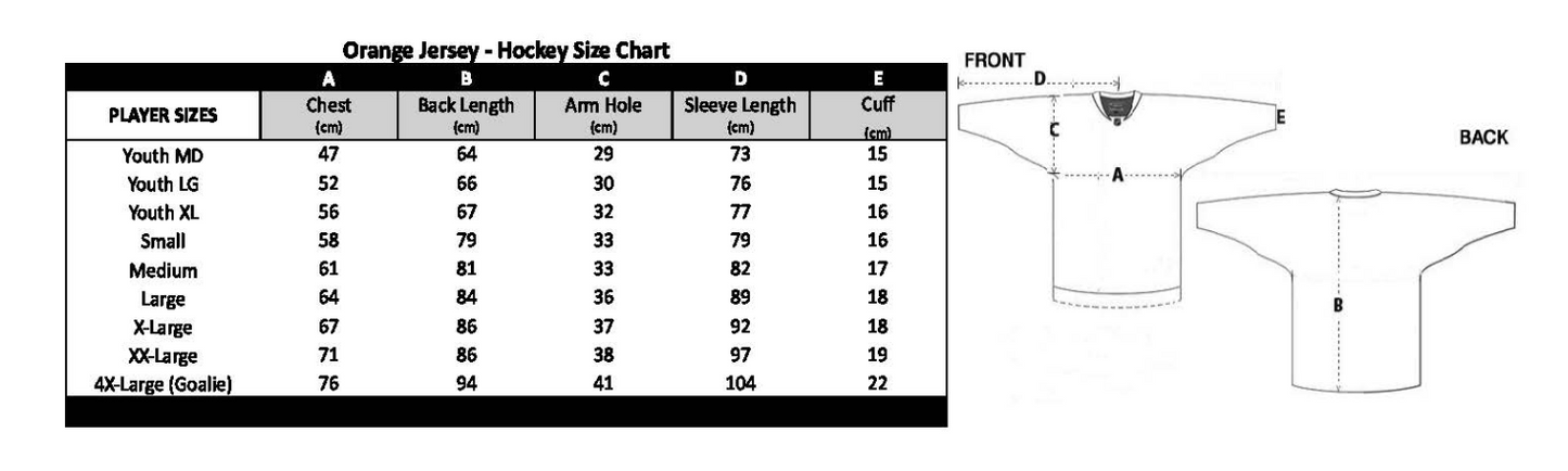 Orange Hockey Jerseys